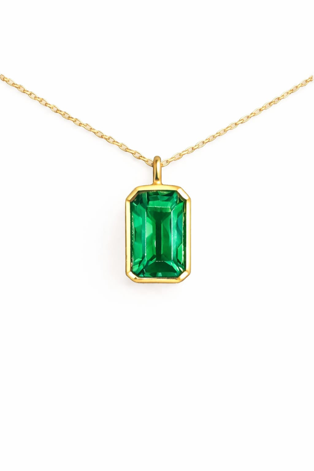 14K Goud Smaragd Fancy Ketting