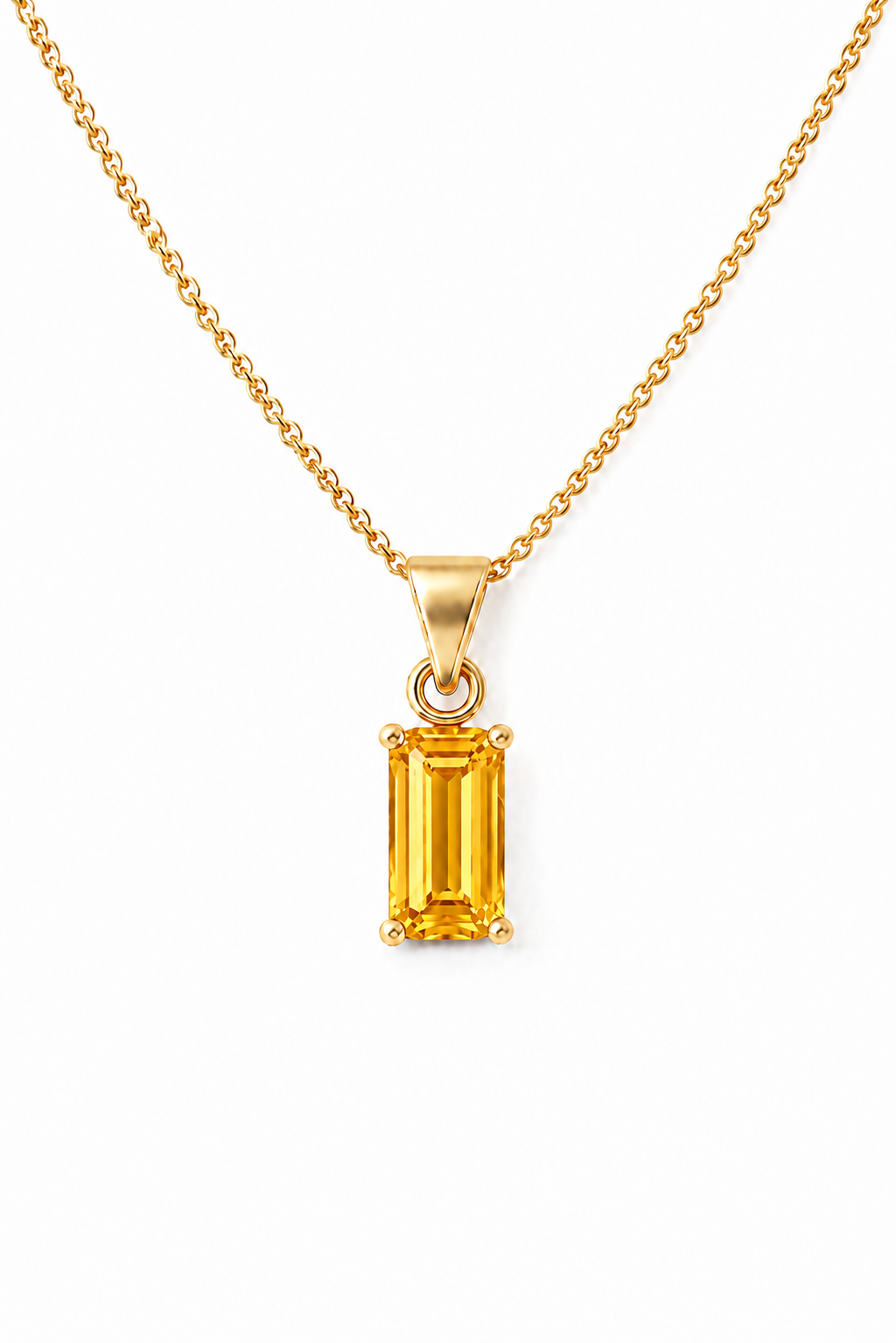 14K Goud Citrien Hanger Rechthoekig VerOna