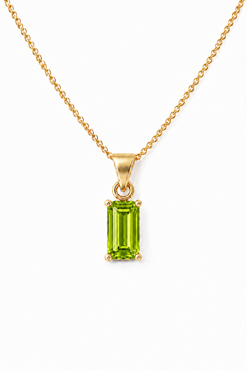 14K Goud Peridoot Hanger Rechthoekig VerOna