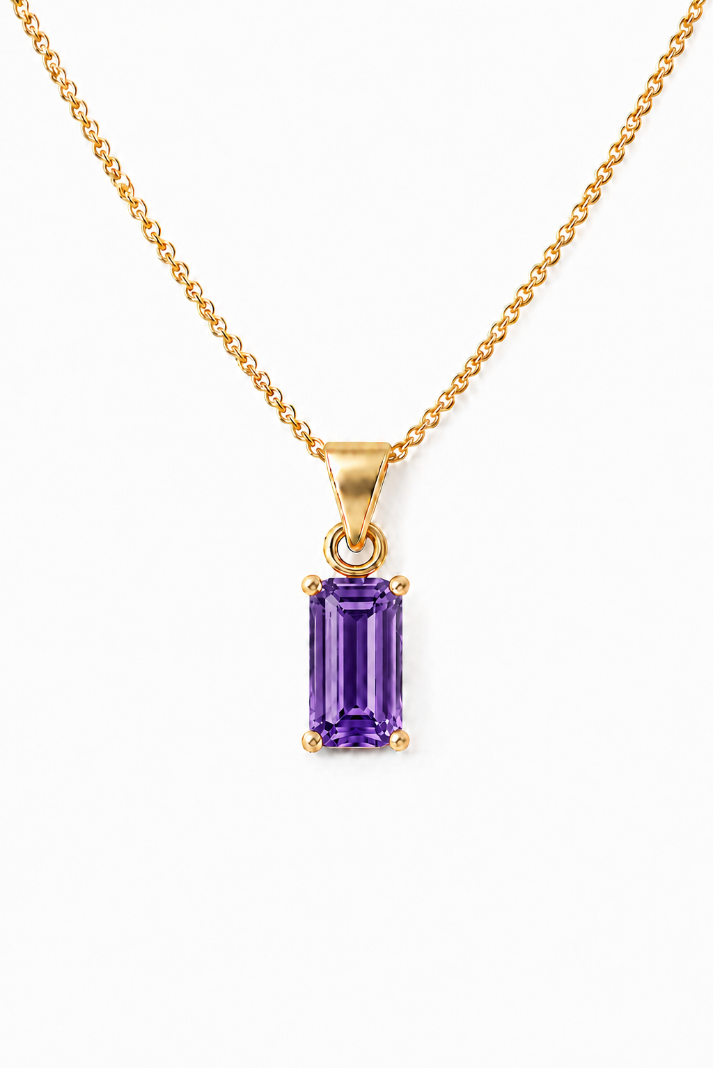 14K Goud Amethist Hanger Rechthoekig VerOna