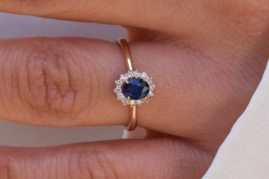 14K Diamant Saffier Sofia Ring