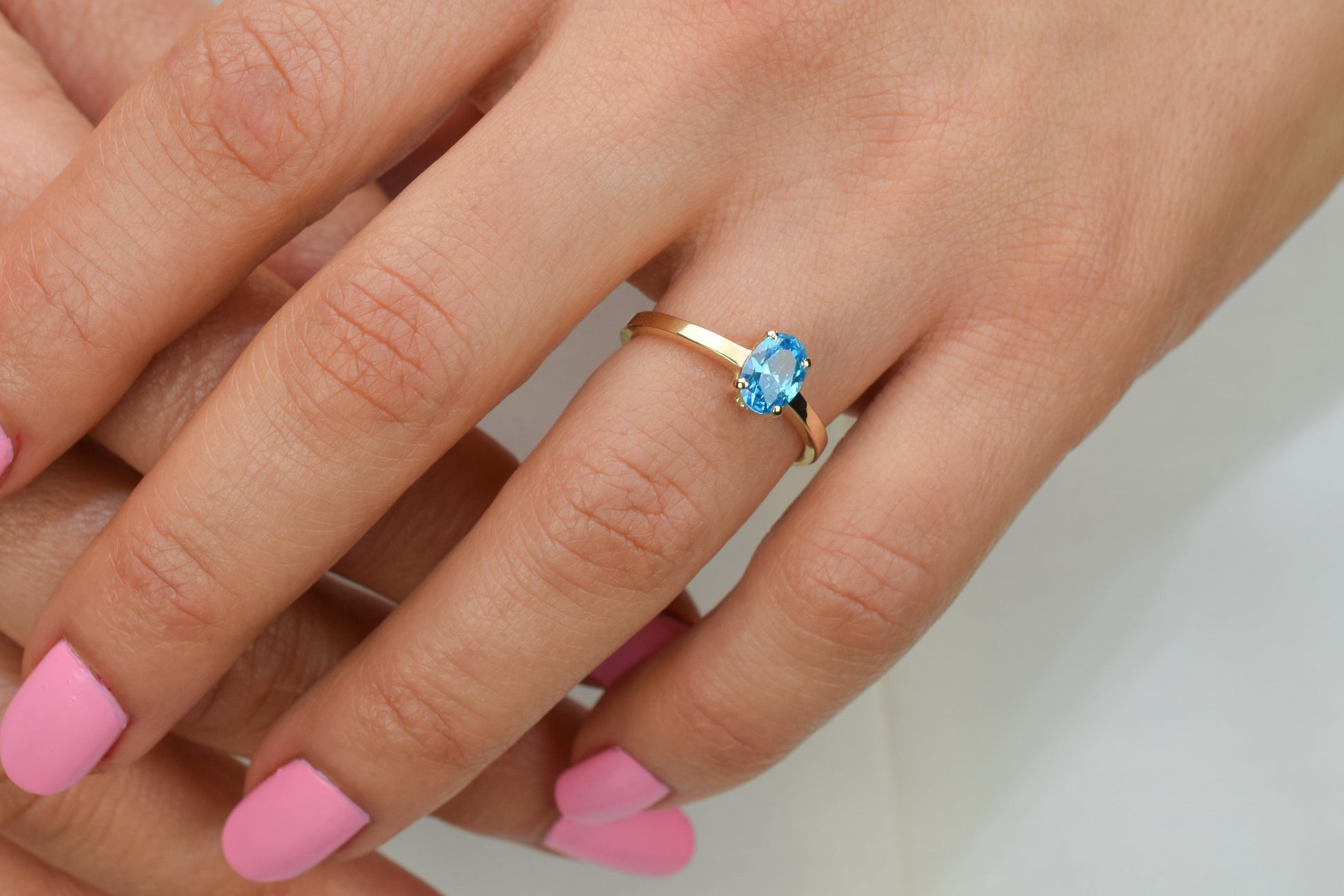 wedding ring, 14k natuurlijke steen ring, swarovski ring, 14k goud blauwe steen ring, birthstone ring,