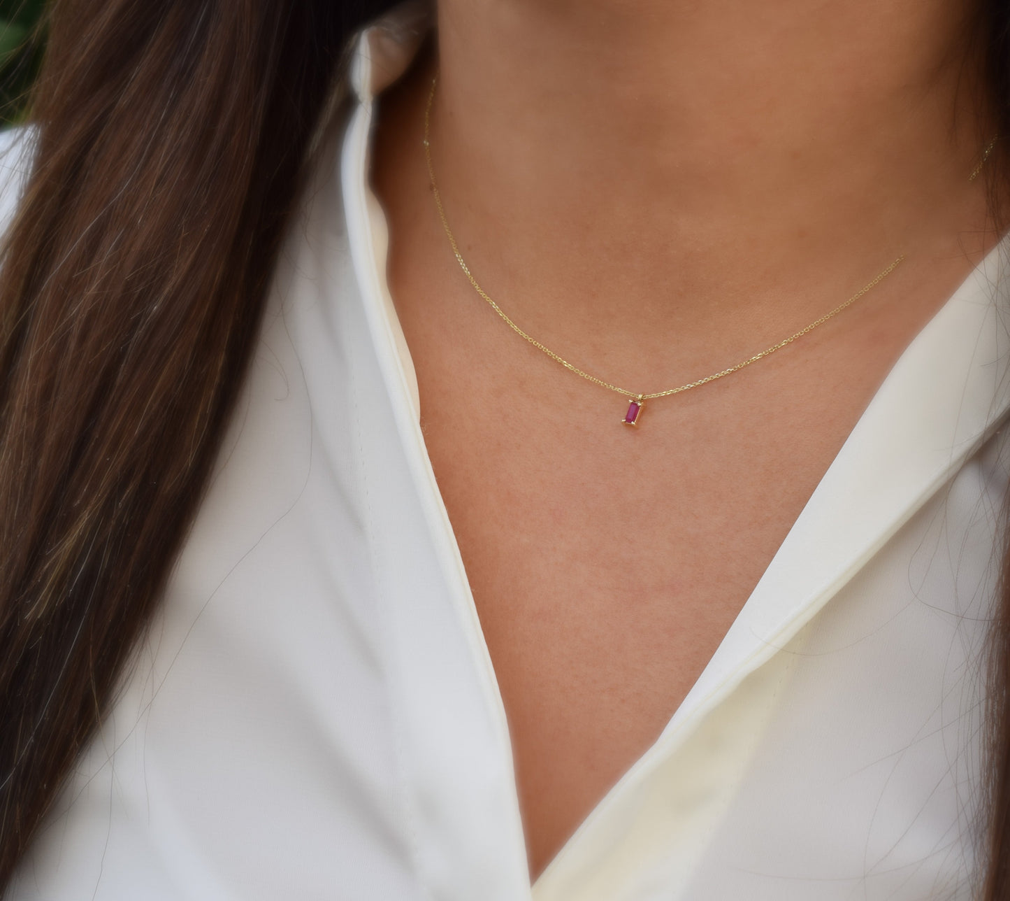 VerOna 14K Gold Robijn Ketting