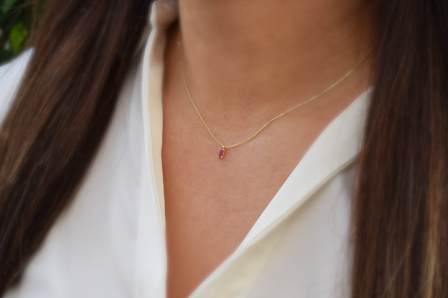 VerOna 14K Gold Robijn Ketting