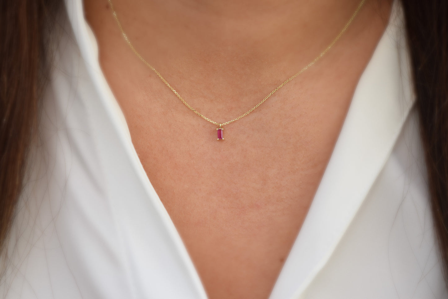 VerOna 14K Gold Robijn Ketting