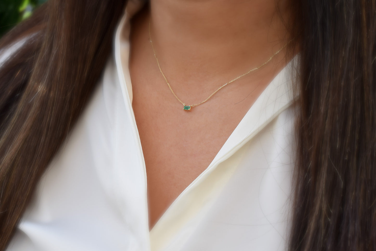 VerOna 14K Gold Smaragd Ketting
