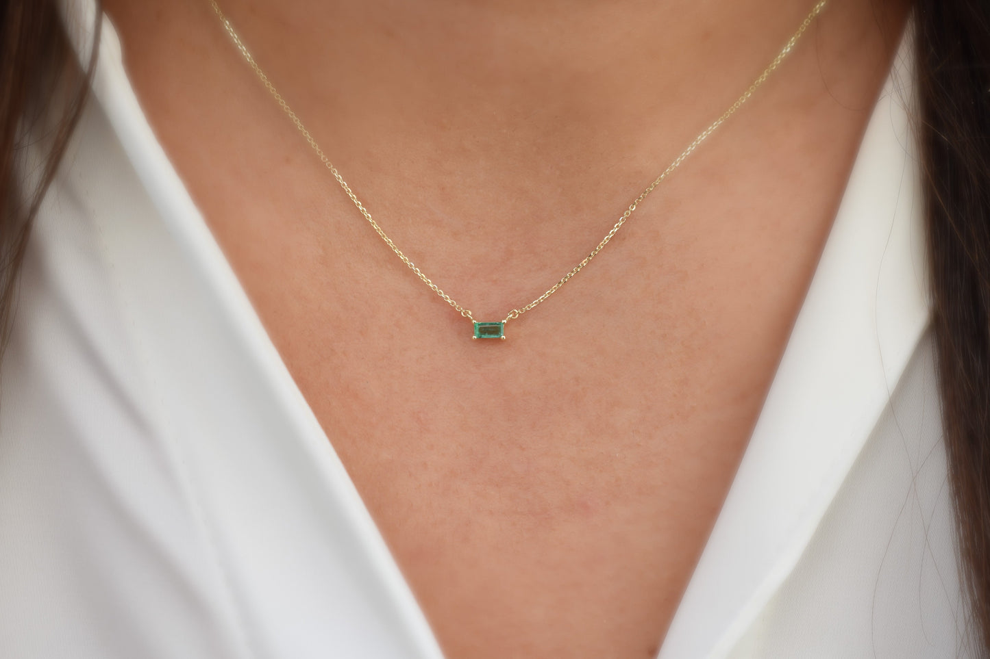 VerOna 14K Gold Smaragd Ketting