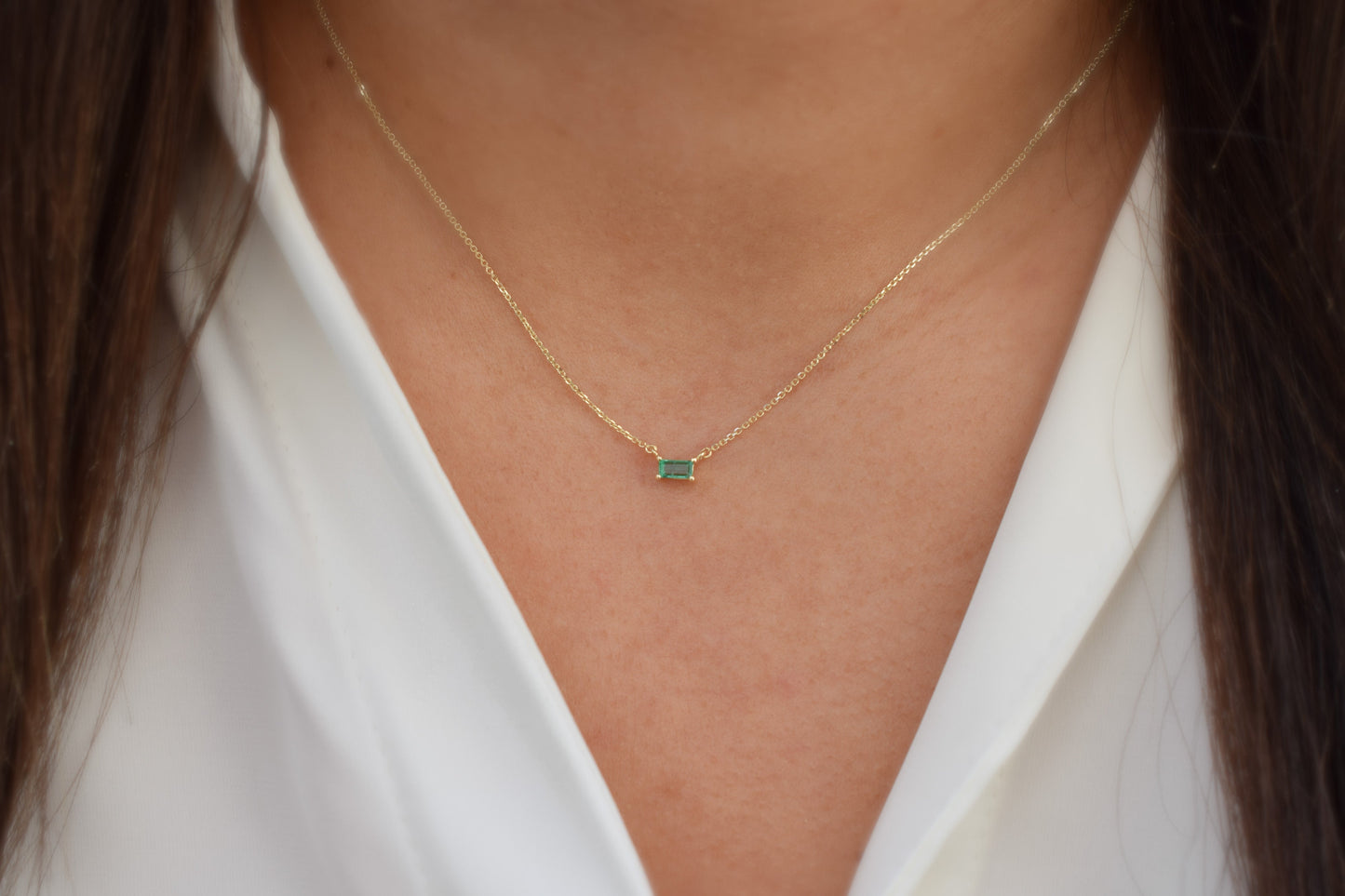 VerOna 14K Gold Smaragd Ketting