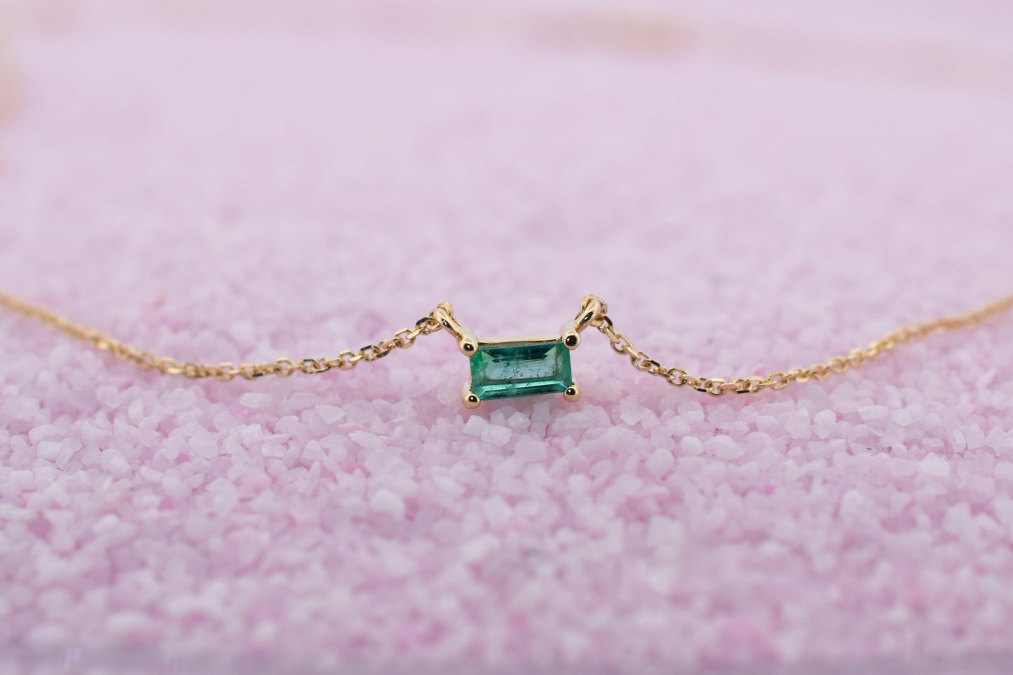 VerOna 14K Gold Smaragd Ketting