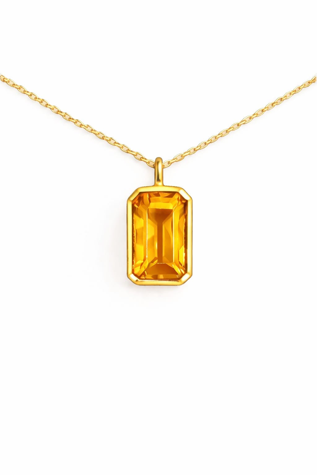 14K Goud Citrien Fancy Ketting