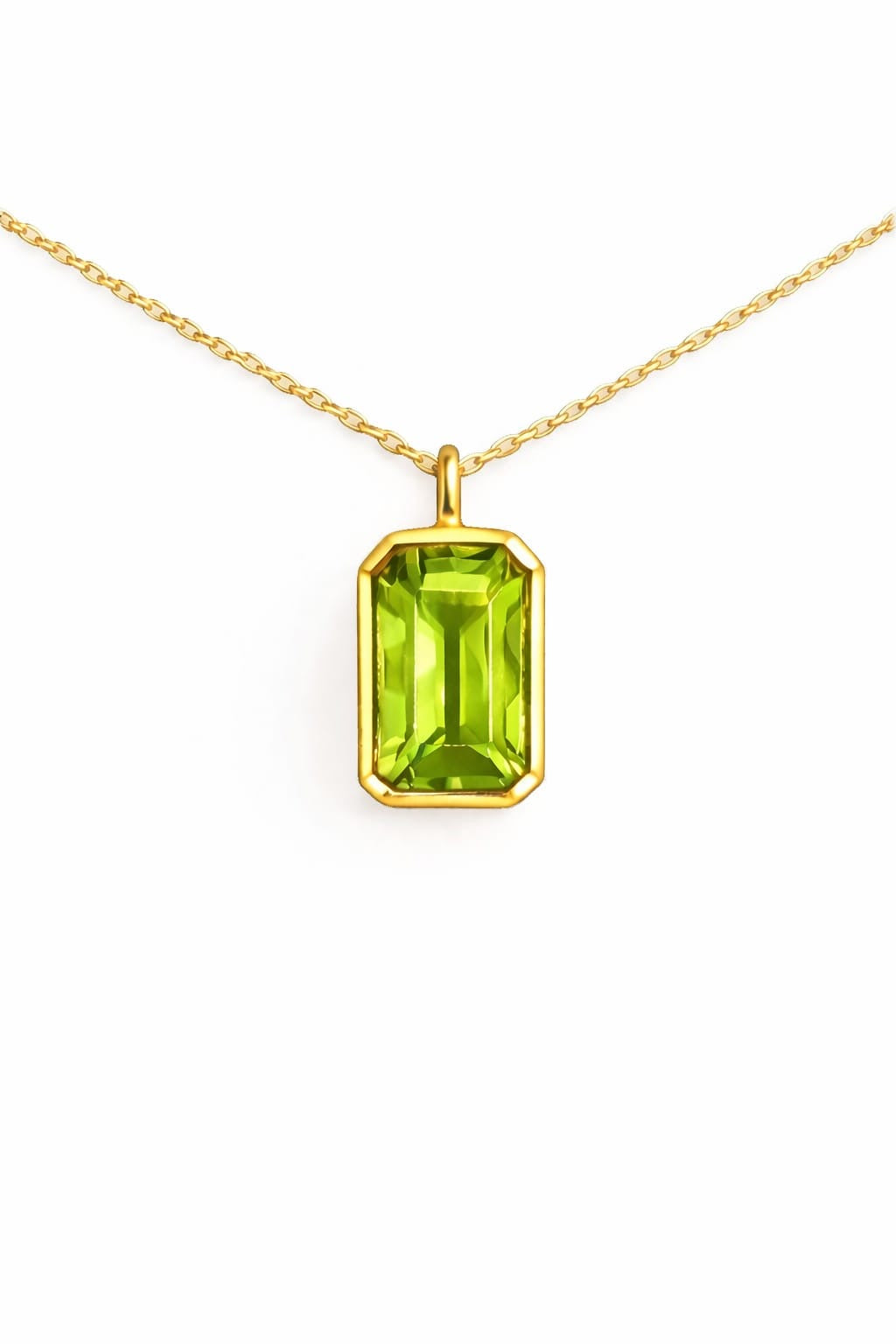 14K Goud Peridoot Fancy Ketting