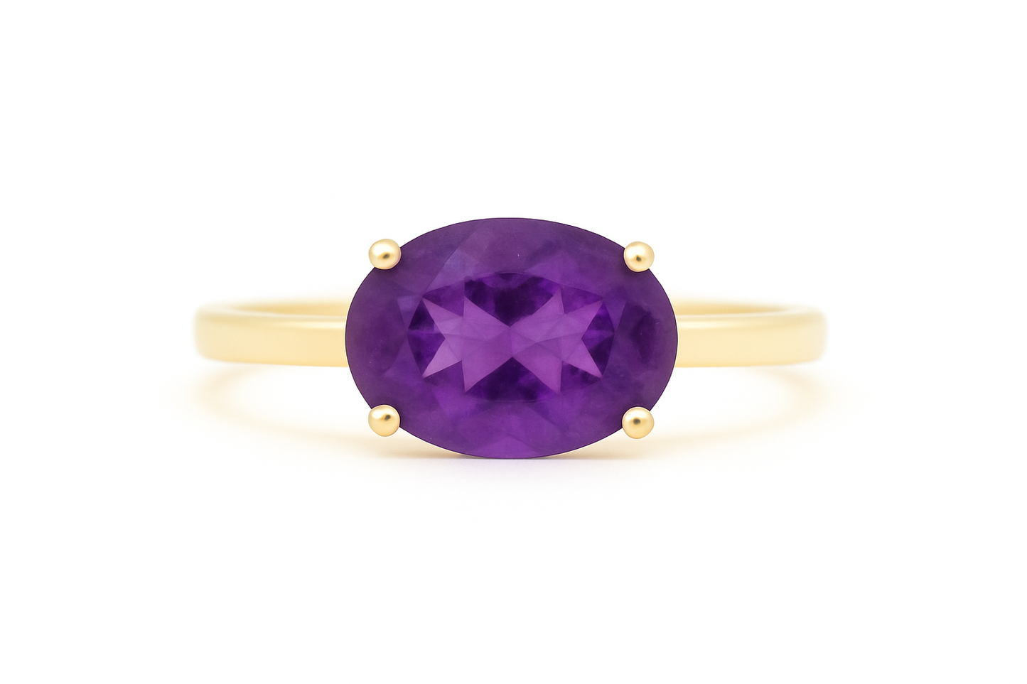 14K Goud Atlanta Amethist Ring