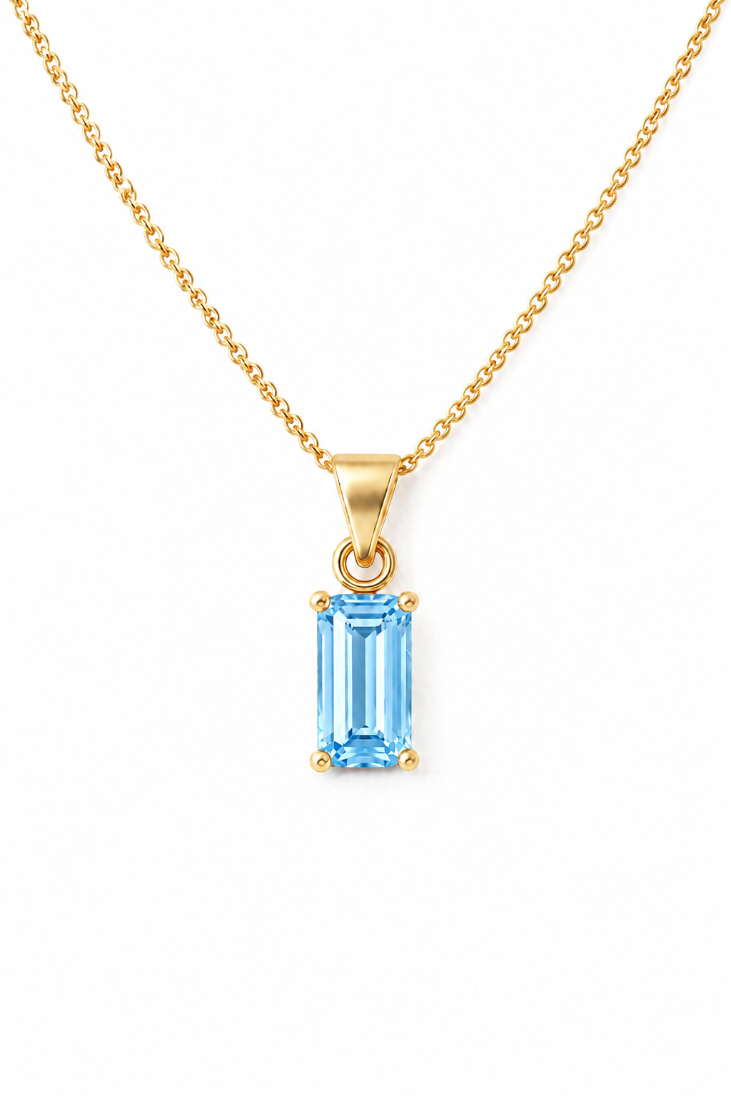 14K Goud Topaas Hanger Rechthoekig VerOna