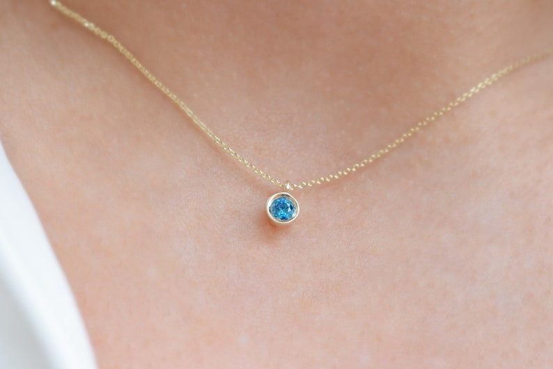 14K Aquamarijn Gold Ketting VerOna