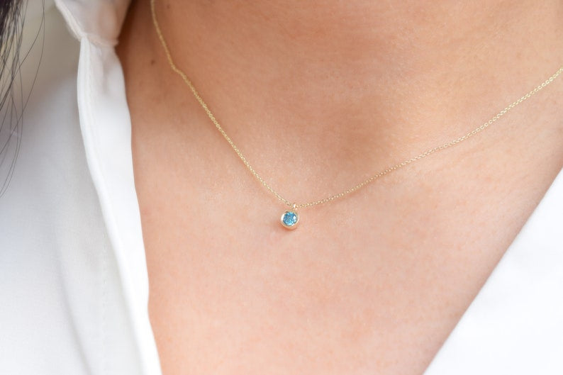 14K Aquamarijn Gold Ketting VerOna