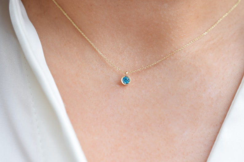 14K Aquamarijn Gold Ketting VerOna