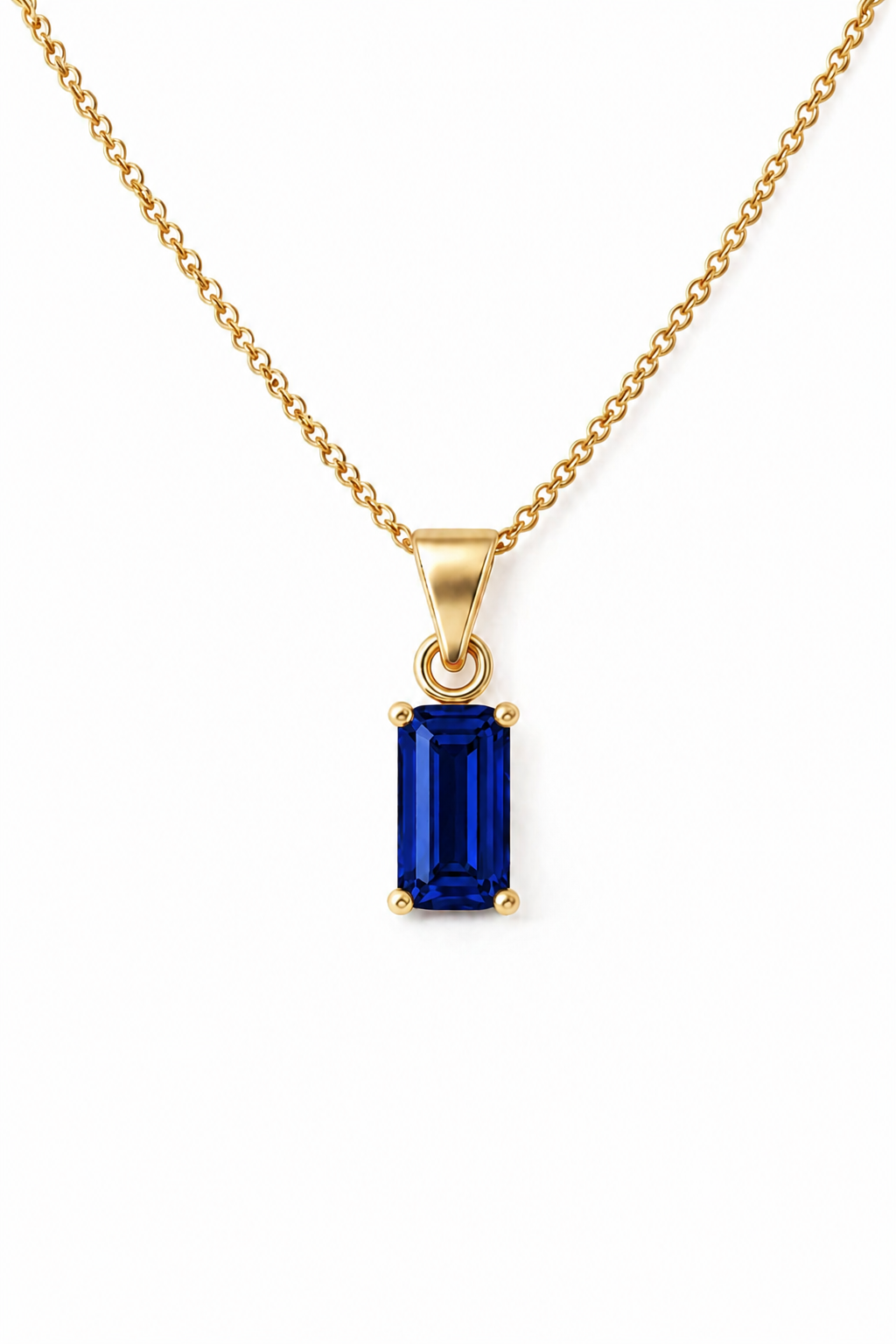 14K Goud Saffier Hanger Rechthoekig VerOna