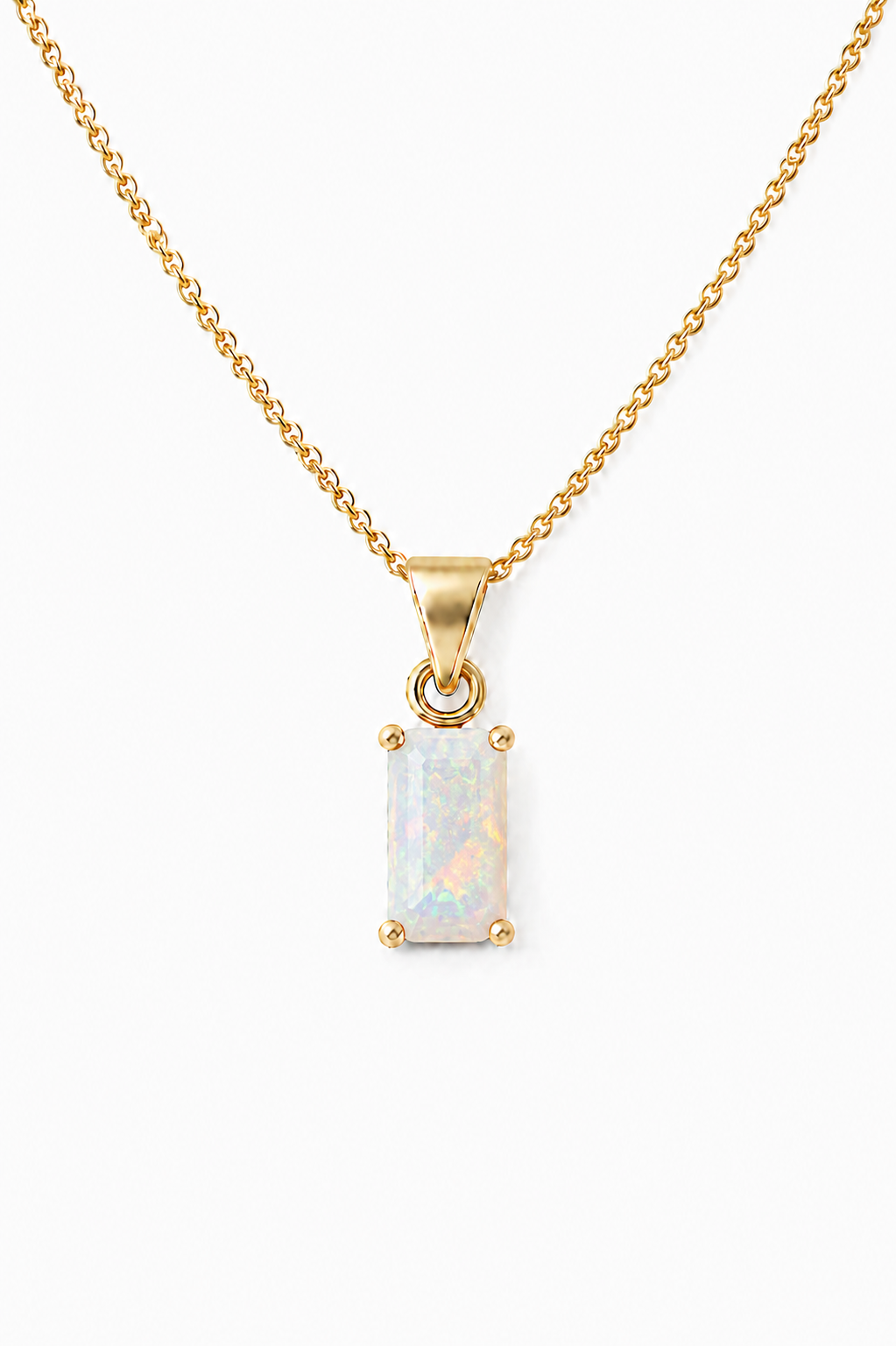 14K Goud Opaal Hanger Rechthoekig VerOna