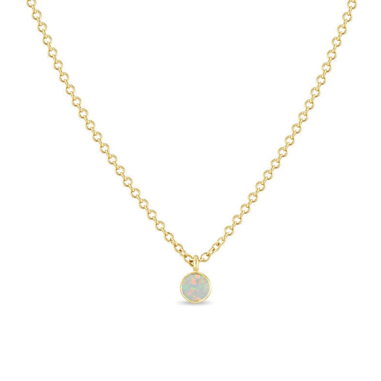 14K Goud Opaal Bezel Ketting