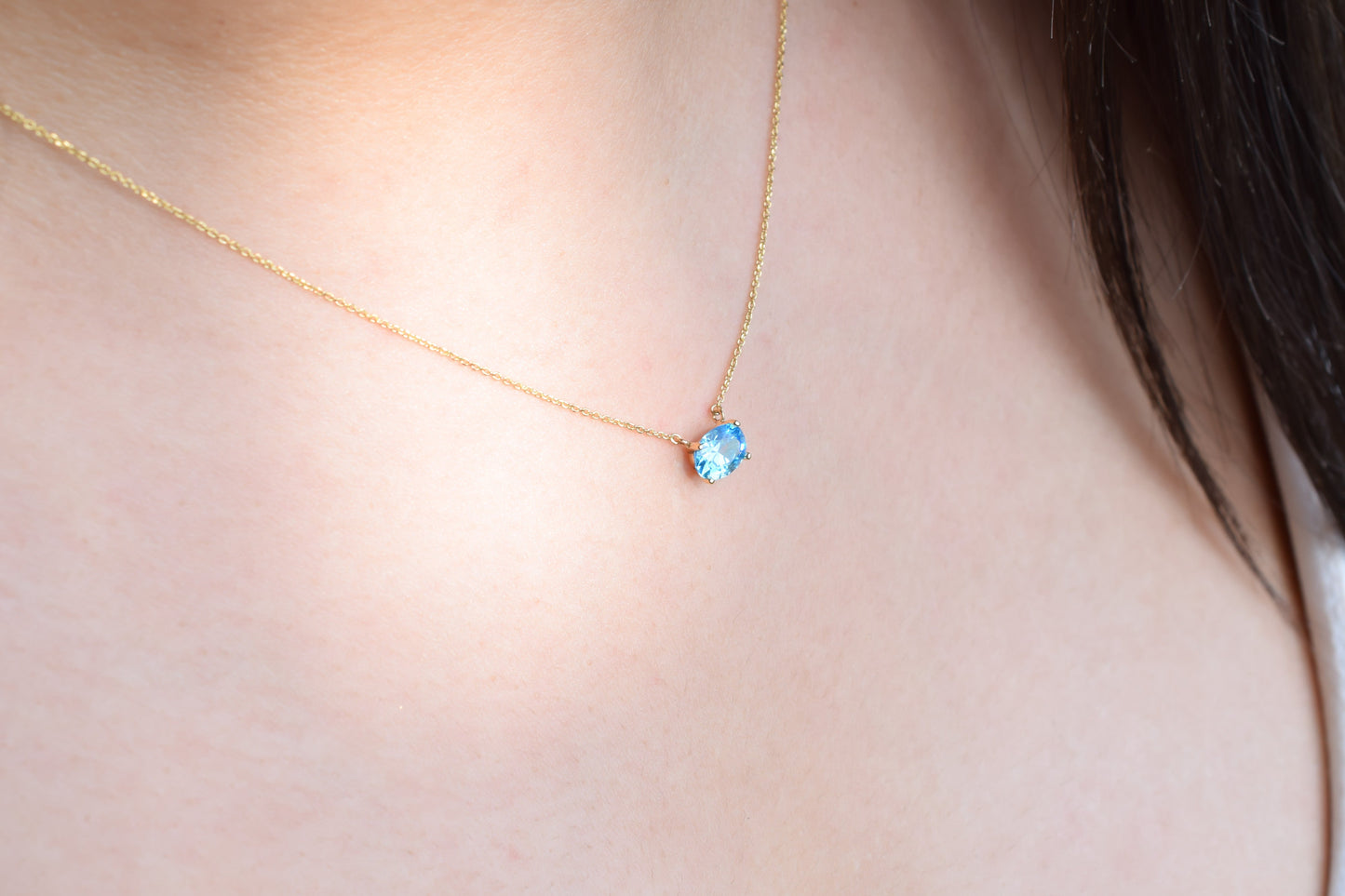VerOna 14K Gold Ovaal Topaas Ketting