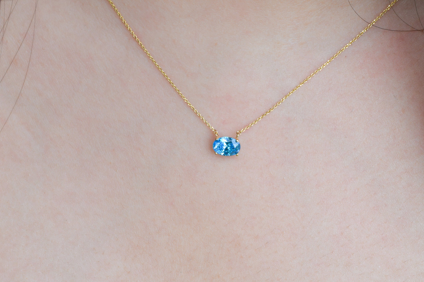 VerOna 14K Gold Ovaal Topaas Ketting
