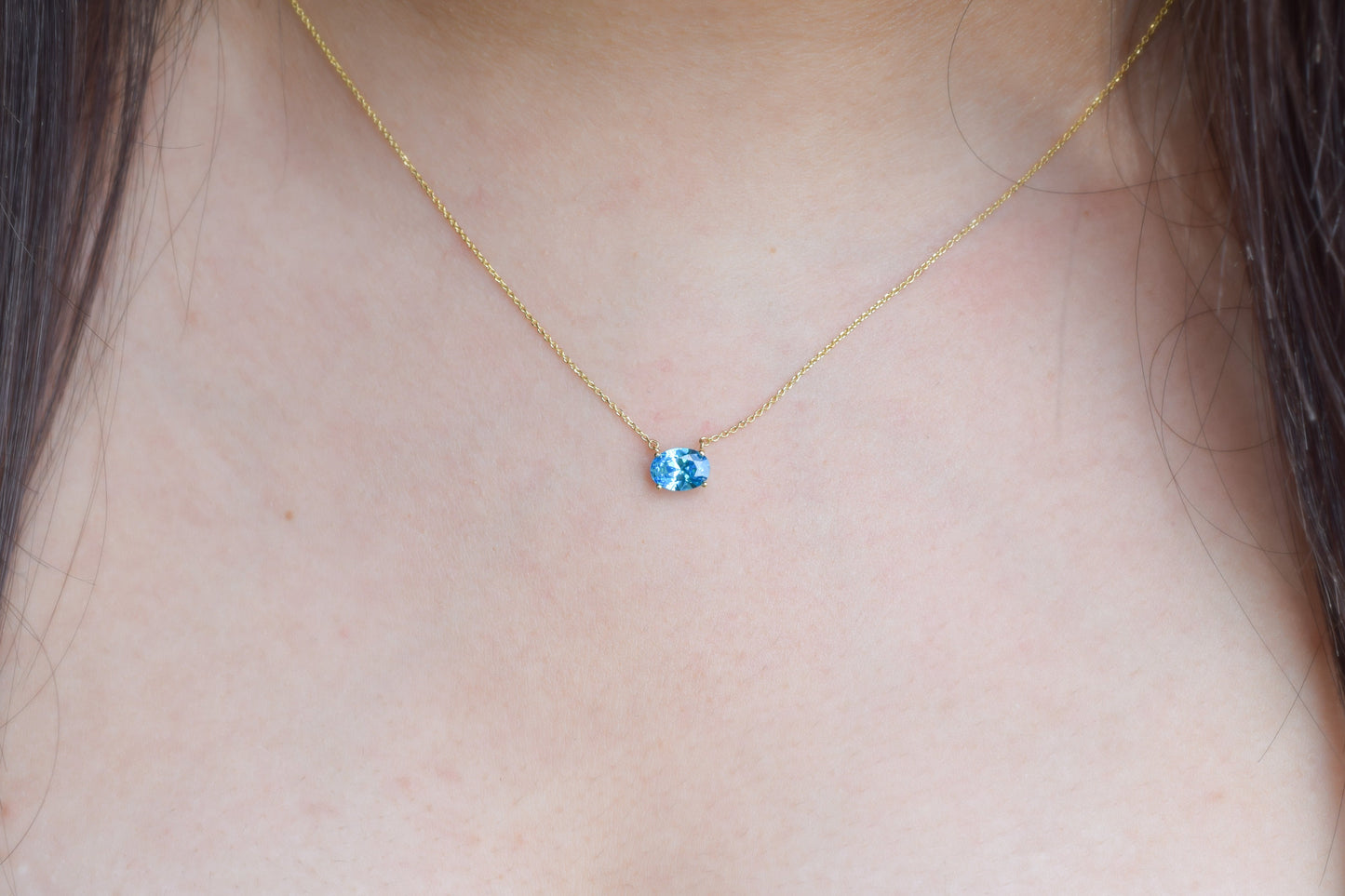 VerOna 14K Gold Ovaal Topaas Ketting