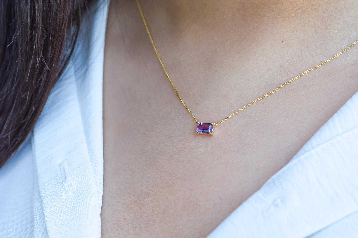 VerOna 14K Gold Rome Amethyst Ketting