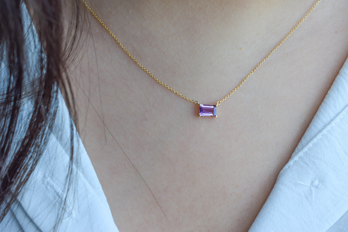 VerOna 14K Gold Rome Amethyst Ketting