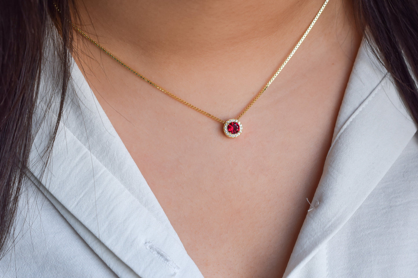 VerOna Robijn Ronde Ketting