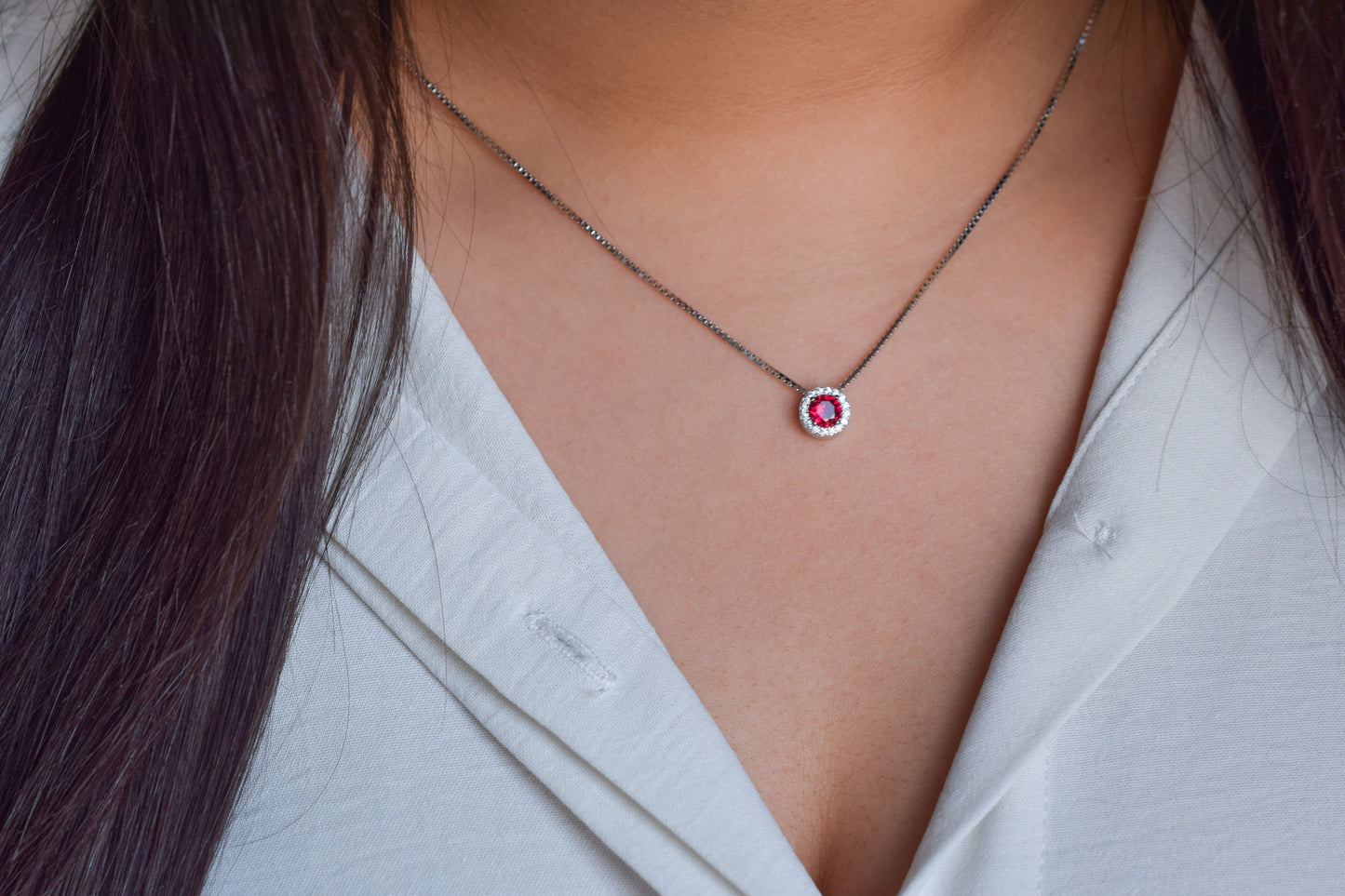 VerOna Robijn Ronde Ketting
