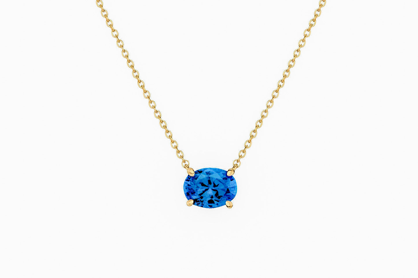VerOna 14K Gold Ovaal Aquamarijn Ketting