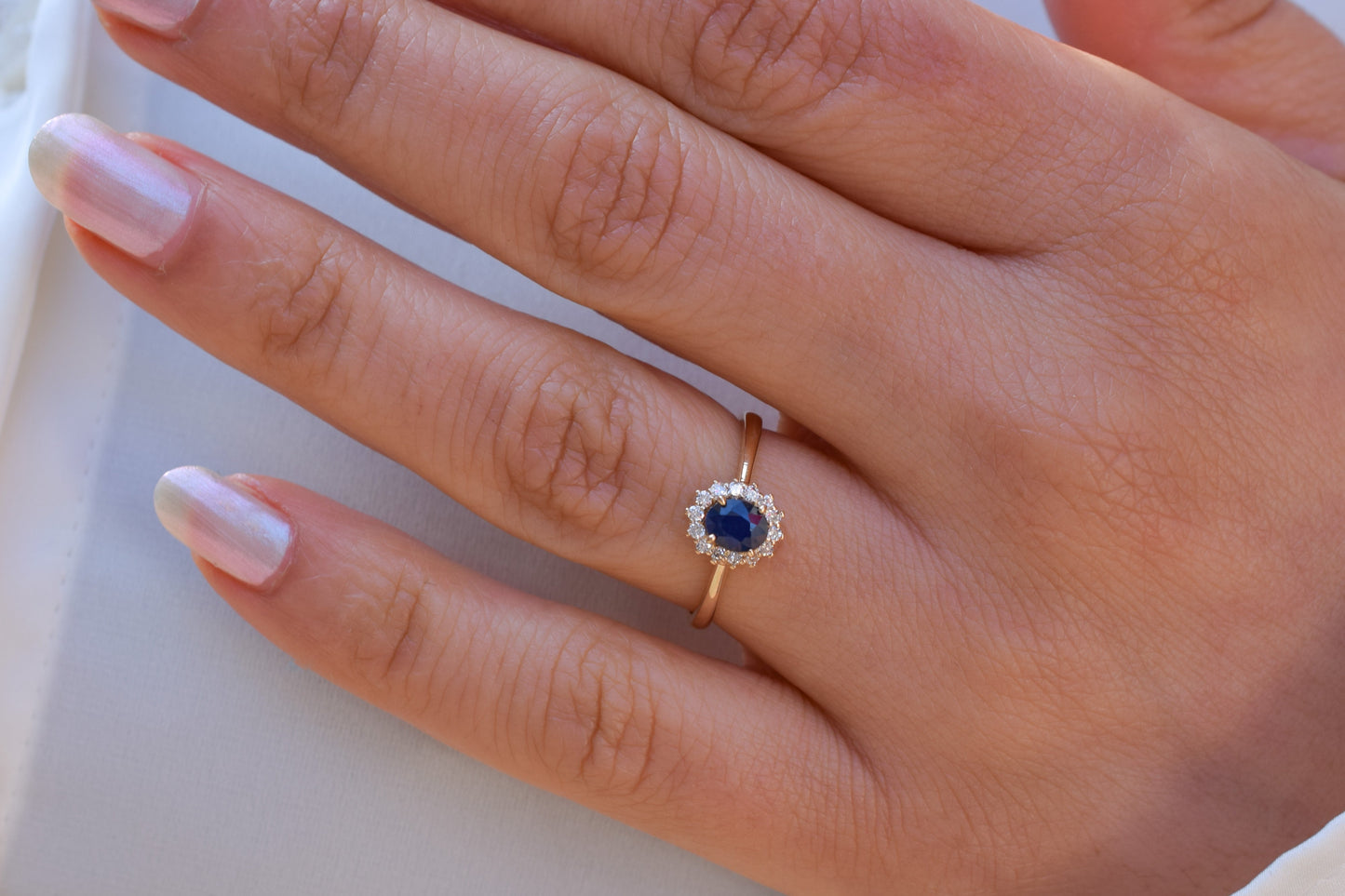 14K Diamant Saffier Sofia Ring