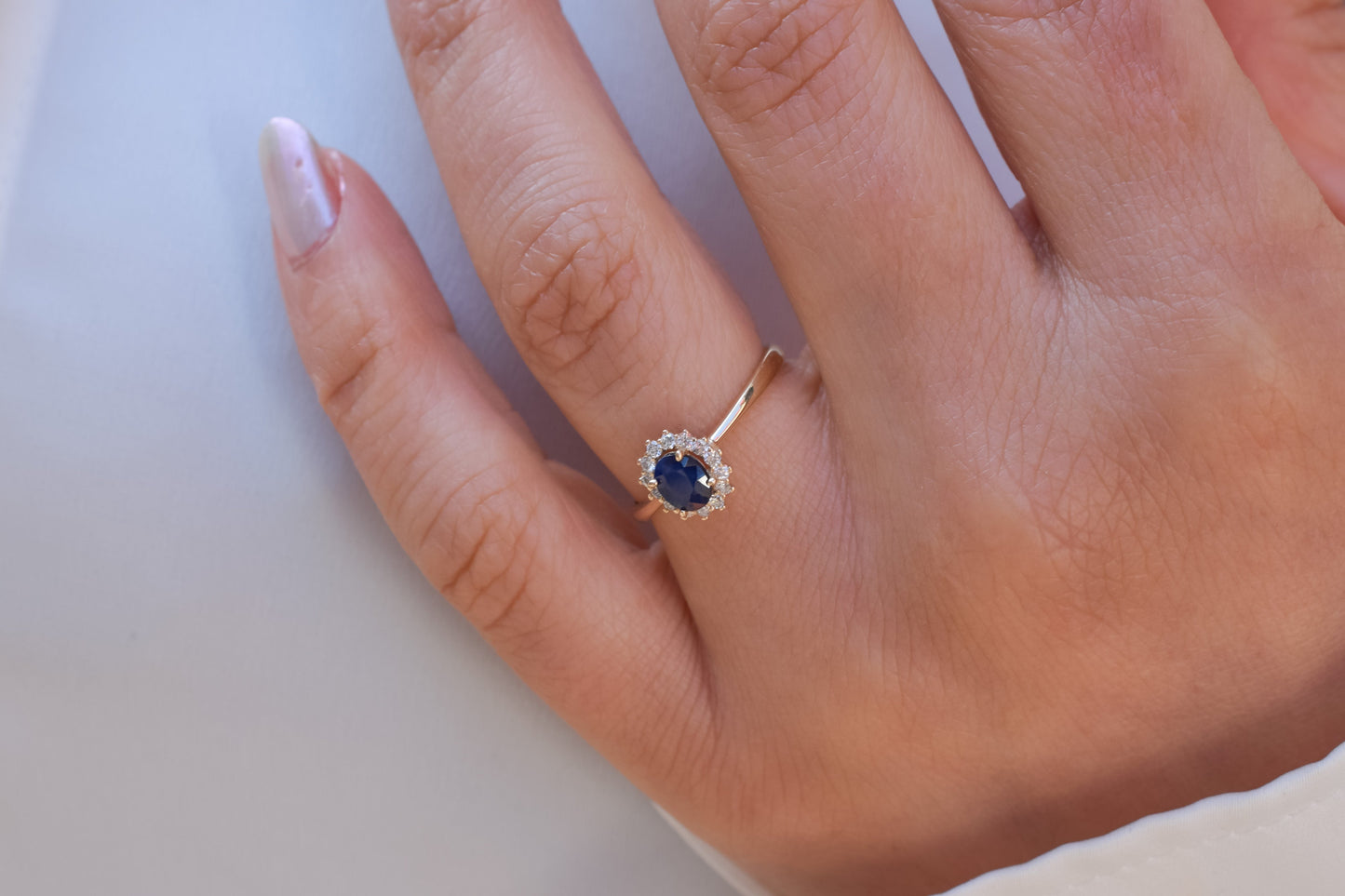 14K Diamant Saffier Sofia Ring