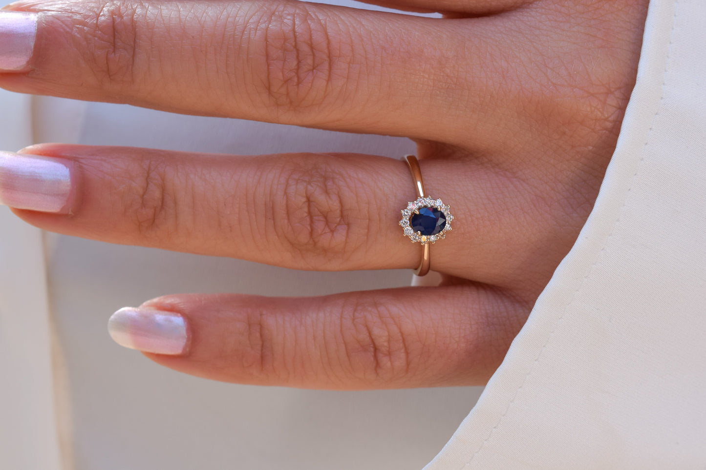 14K Diamant Saffier Sofia Ring