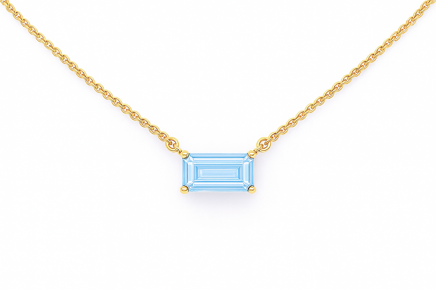 14K Goud Topaas Baquette Ketting