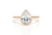 Peervormige ring met stenen, rose ring met stenen, peer ring rosegoud, verlovingsring dames, ring peervormige steen, druppelvormige ring met steen, trouwring goud