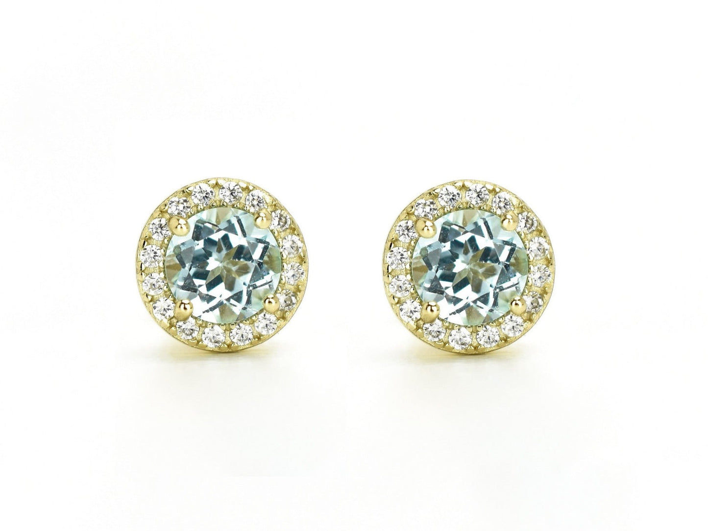 Gouden topaas oorbellen, Topaas oorbellen, gouden topaas oorknoppen, blauwe oorbellen, natuurlijke topaas stenen, blauwe topaas gouden oorbellen, birthstone oorbellen, geboortesteen topaas oorbellen
