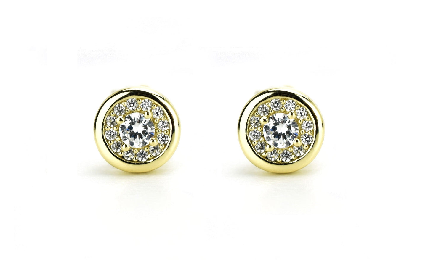 rondjes oorbellen, oorknoppen goud, zilveren oorbellen, ronde zilveren oorbellen, halo oorknoppen, cirkel oorbellen, oorknoppen kleine rondjes, bemyjewels.com