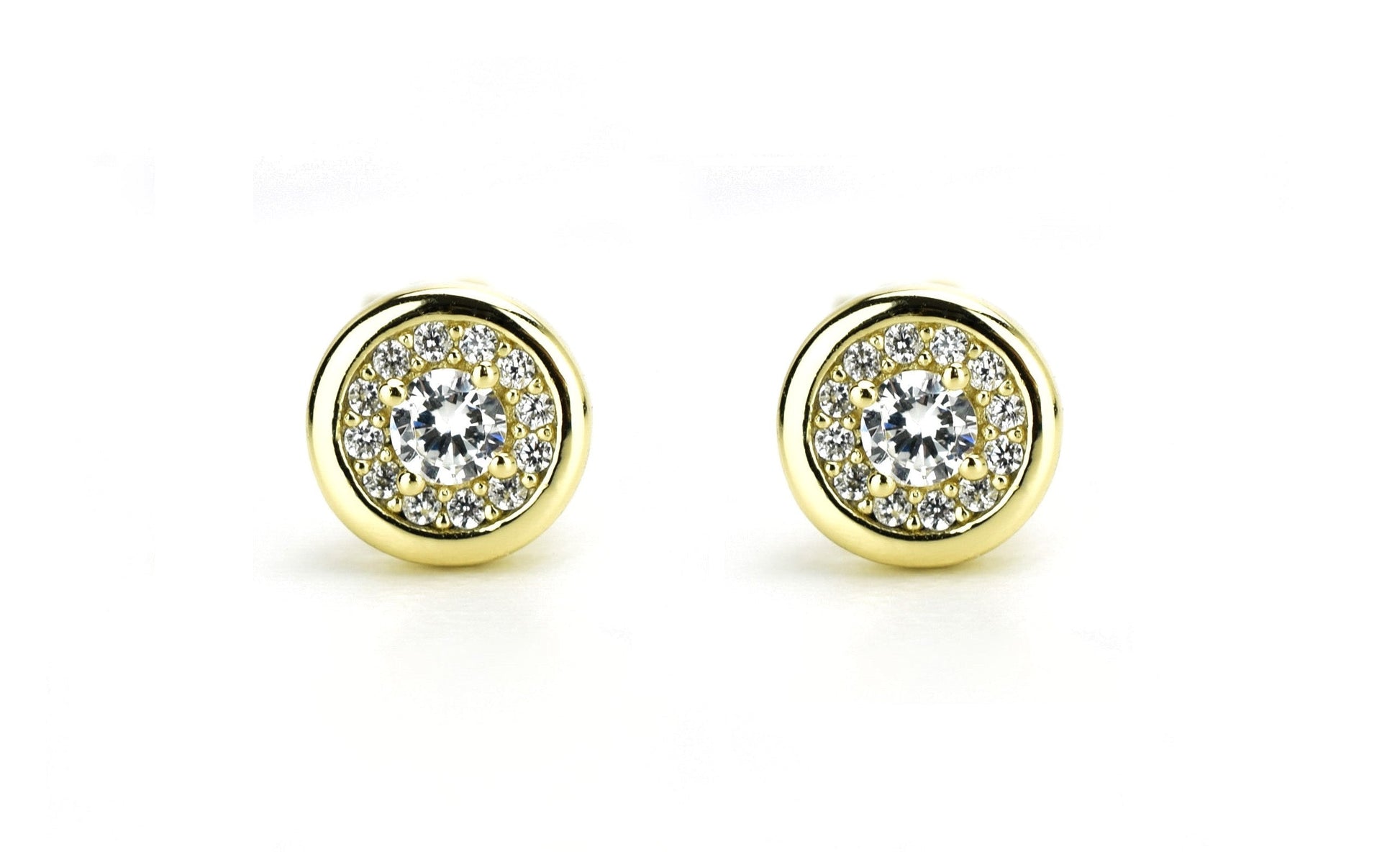 rondjes oorbellen, oorknoppen goud, zilveren oorbellen, ronde zilveren oorbellen, halo oorknoppen, cirkel oorbellen, oorknoppen kleine rondjes, bemyjewels.com