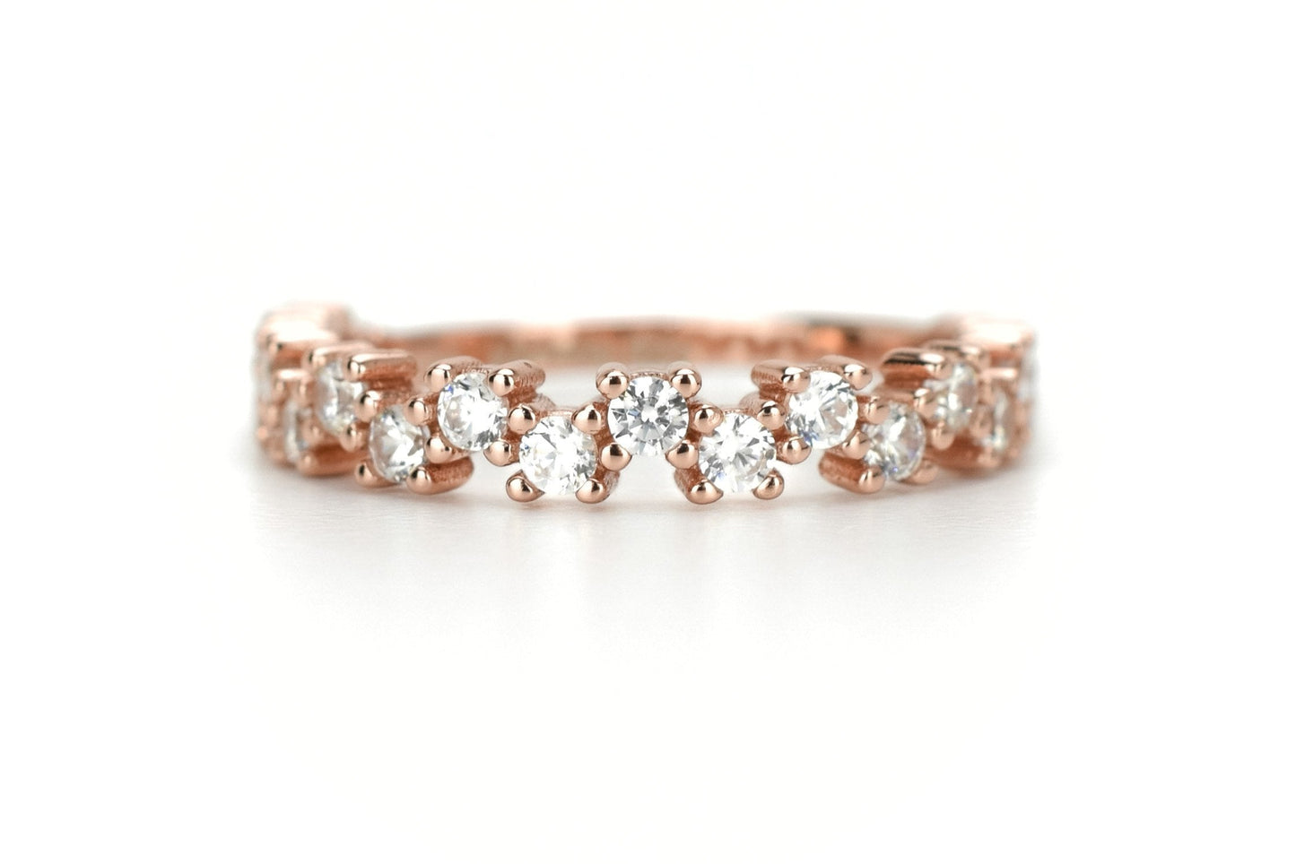 gouden ring, 18k goud, ring ban, stapel ring, half eternity ring, verlovingsring, aanschuif ring goud