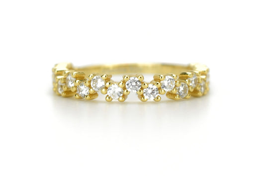 gouden ring, 18k goud, ring ban, stapel ring, half eternity ring, verlovingsring, aanschuif ring goud