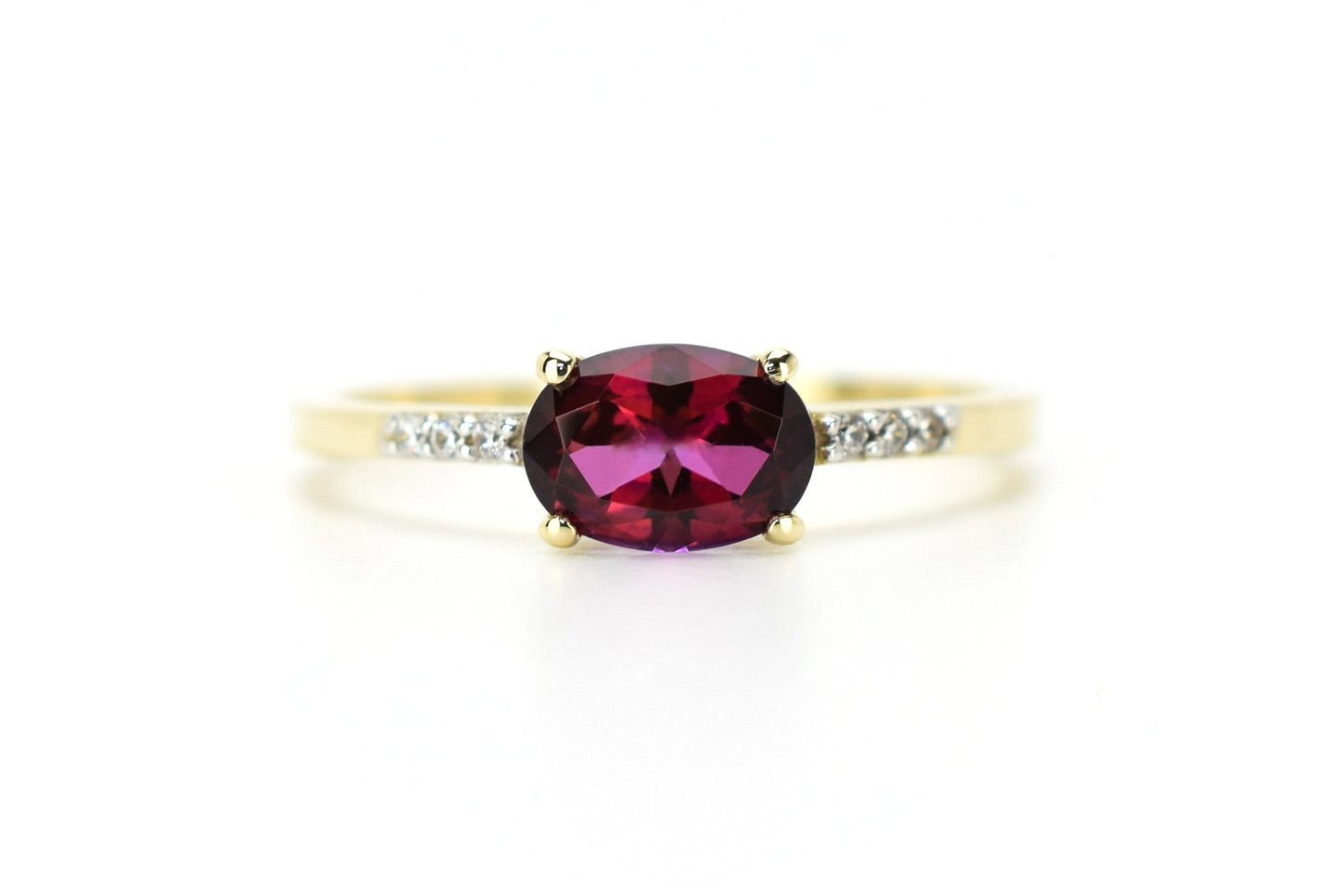 14k topaas ring, 14k rode topaas ring, swarovski ring, swarovski topaas ring, gouden topaas ring, swarovski gouden ring, 14k natuurlijke steen ring, birthstone ring, geboortesteen ring