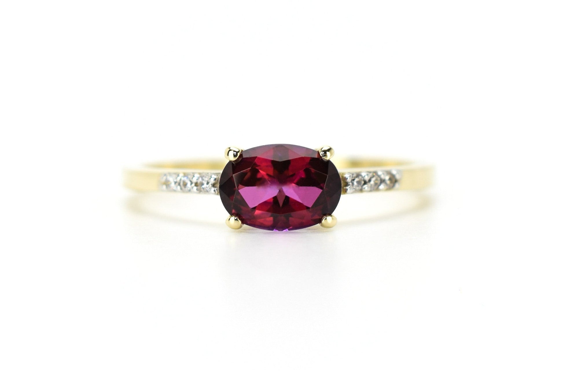 14k topaas ring, 14k rode topaas ring, swarovski ring, swarovski topaas ring, gouden topaas ring, swarovski gouden ring, 14k natuurlijke steen ring, birthstone ring, geboortesteen ring