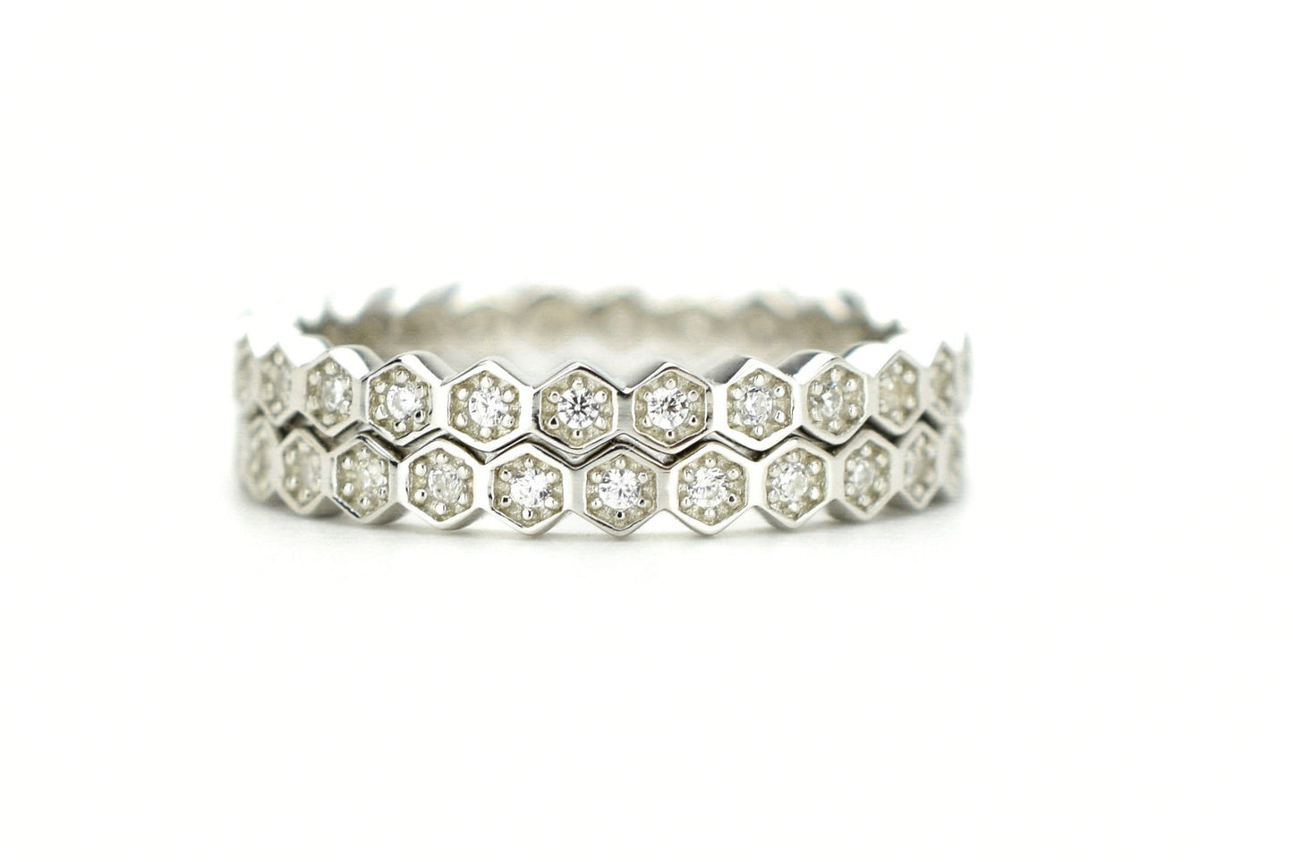 honingraat ring set, ringenset zilver, stapel ringen, aanschuifring zilver, honeycomb ring goud, aanschuifring rosegoud, unieke ringen