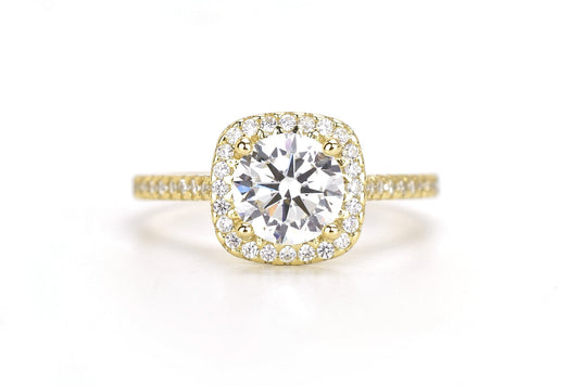 Gouden ring met steen, verlovingsring met steen, vierkante ring met steen, trouwring, ring rosgoud, zilveren ring met steen, vierkante steen ring, dames ring