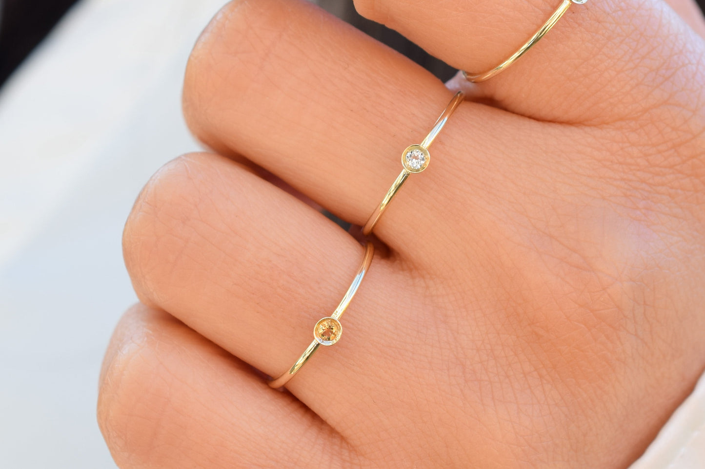 Aanschuifring Citrien Petite 14K Goud VerOna