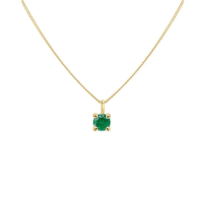 14K Goud Smaragd Ketting
