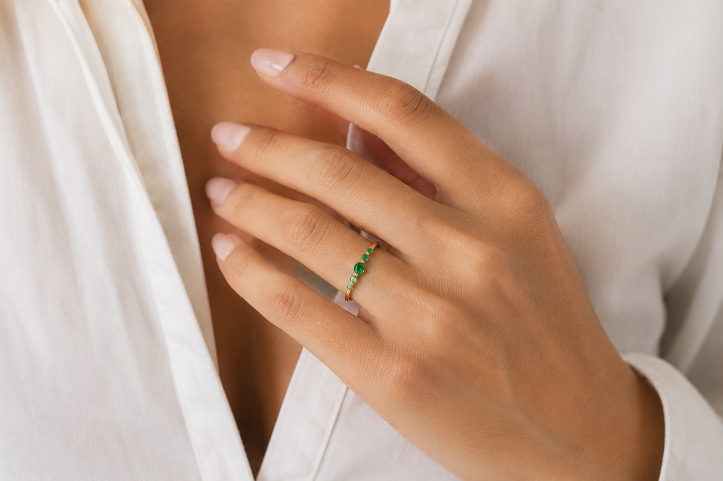 Smaragd 14K Goud Rio Smaragd Ring