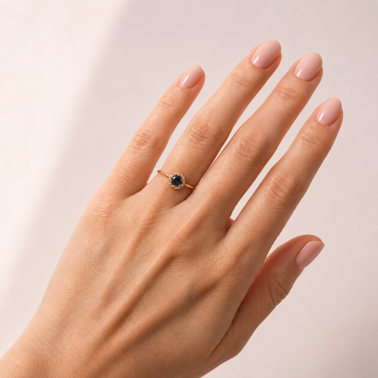 14K Diamant Ava Saffier Ring