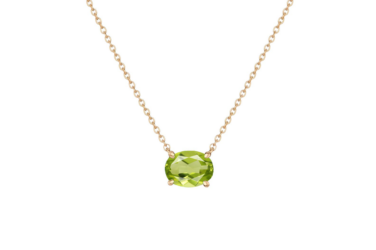 VerOna 14K Gold Ovaal Peridot Ketting
